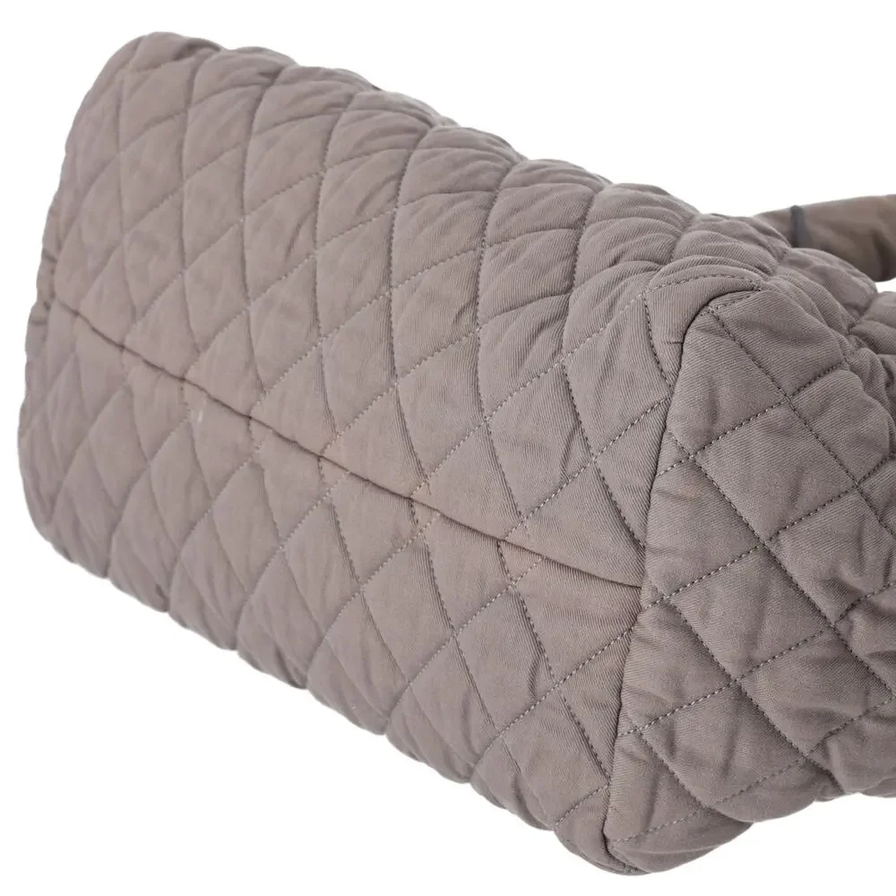 CHANEL Coco Cocoon Handbag Khaki Cotton